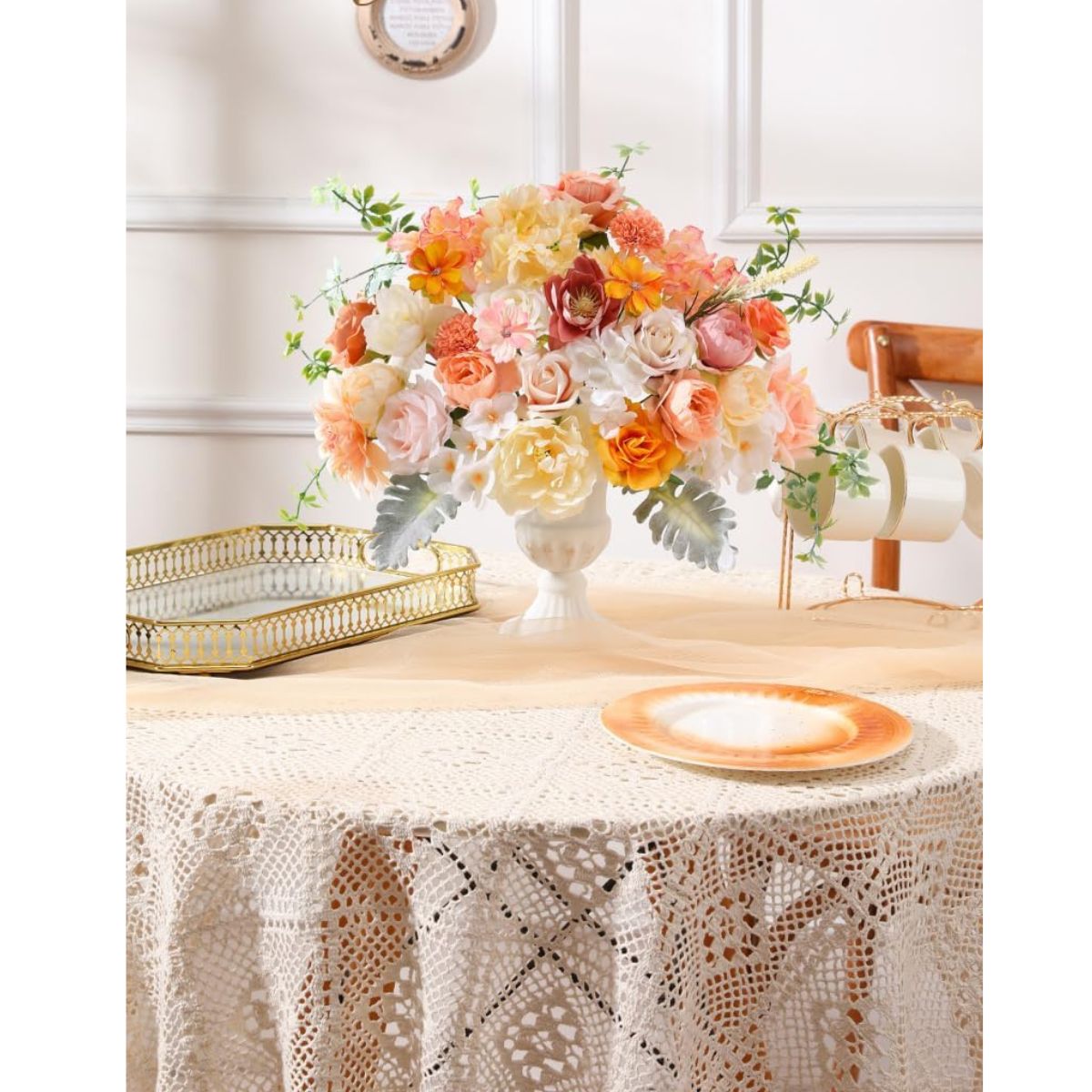 Silk Dahlia &#x26; Rose Flower Combo