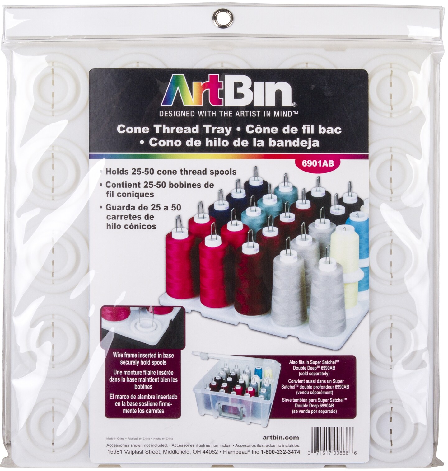 ArtBin Super Satchel Thread Tray-12.5&#x22;X12.5&#x22;X6&#x22; Translucent