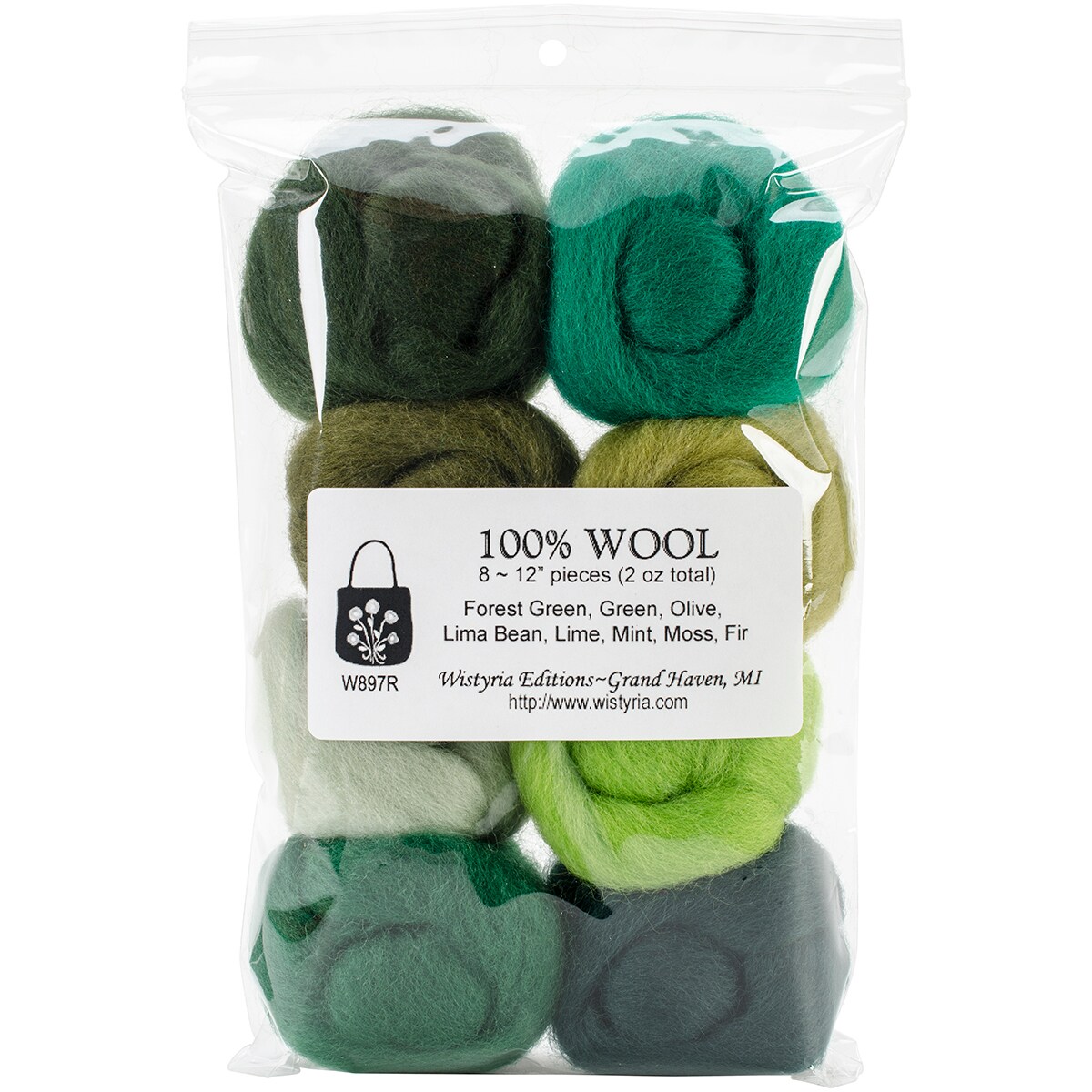 Wistyria Editions Wool Roving 15" .25oz 8/Pkg