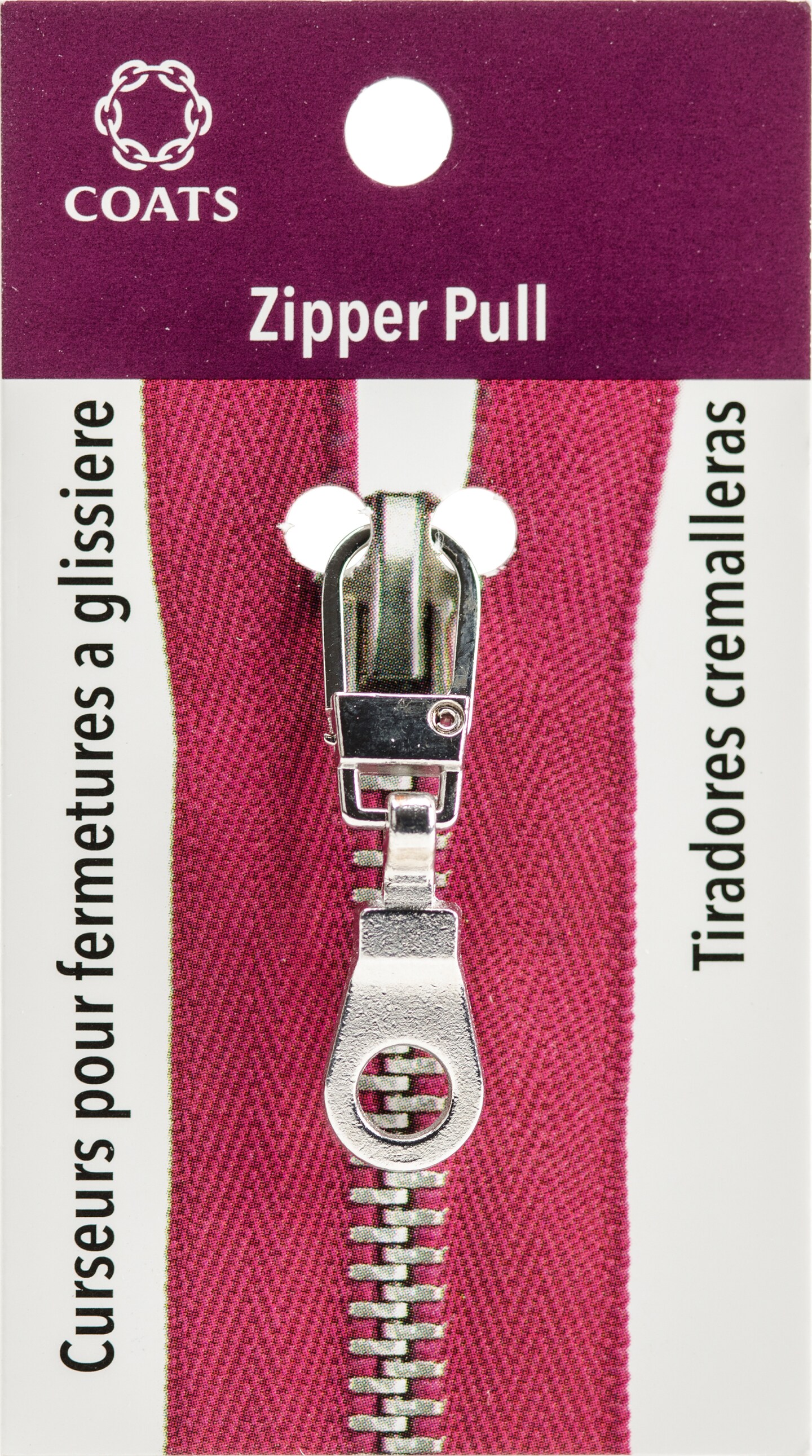 Coats Zipper Pull-Silver Pop Top