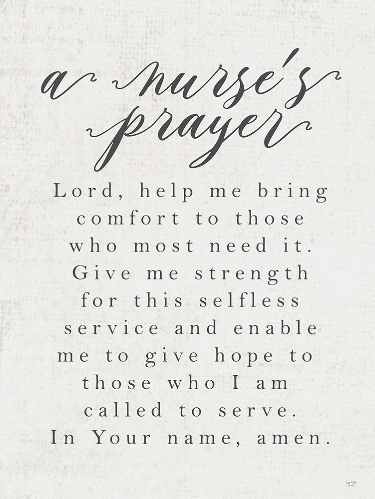 A Nurses Prayer Poster Print by Lux + Me Designs Lux + Me Designs # LUX282