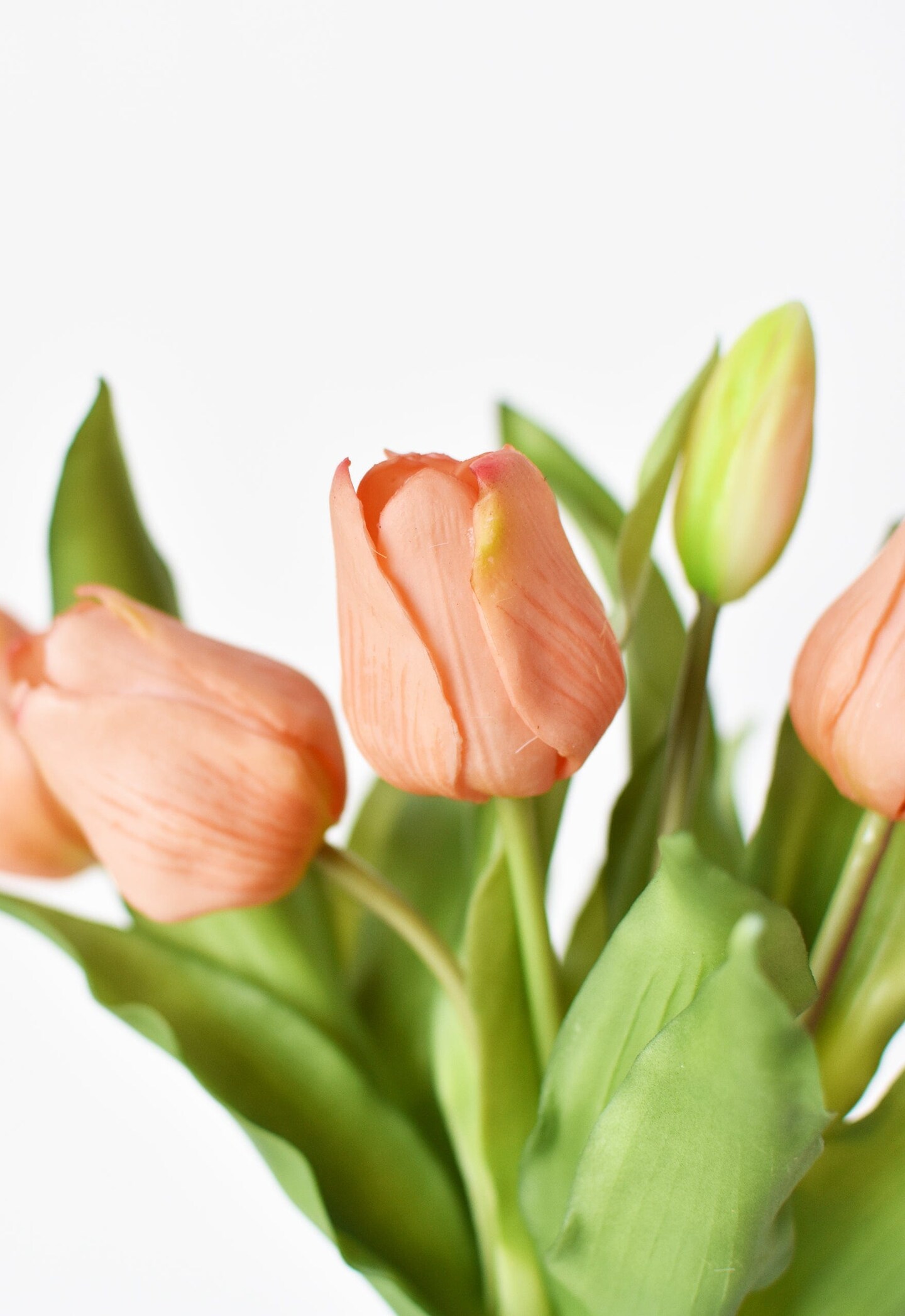 11.75&#x22; Faux Real Touch Orange Sorbet Tulip Stem Bundle