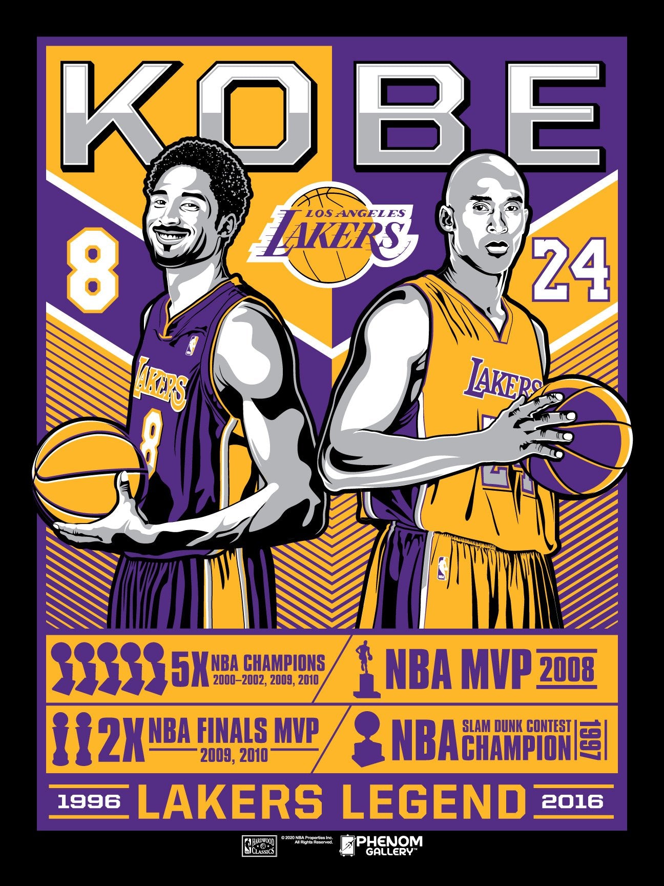 Phenom Gallery Los Angeles Lakers Kobe Legend Framed Serigraph (Black Mamba Edition)