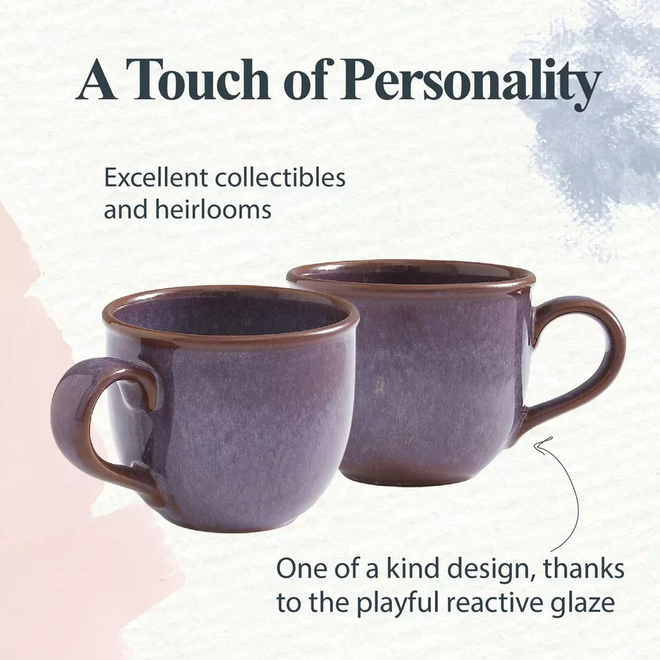 Portmeirion Minerals Mug Amethyst | 12oz| Dishwasher, Microwave Safe