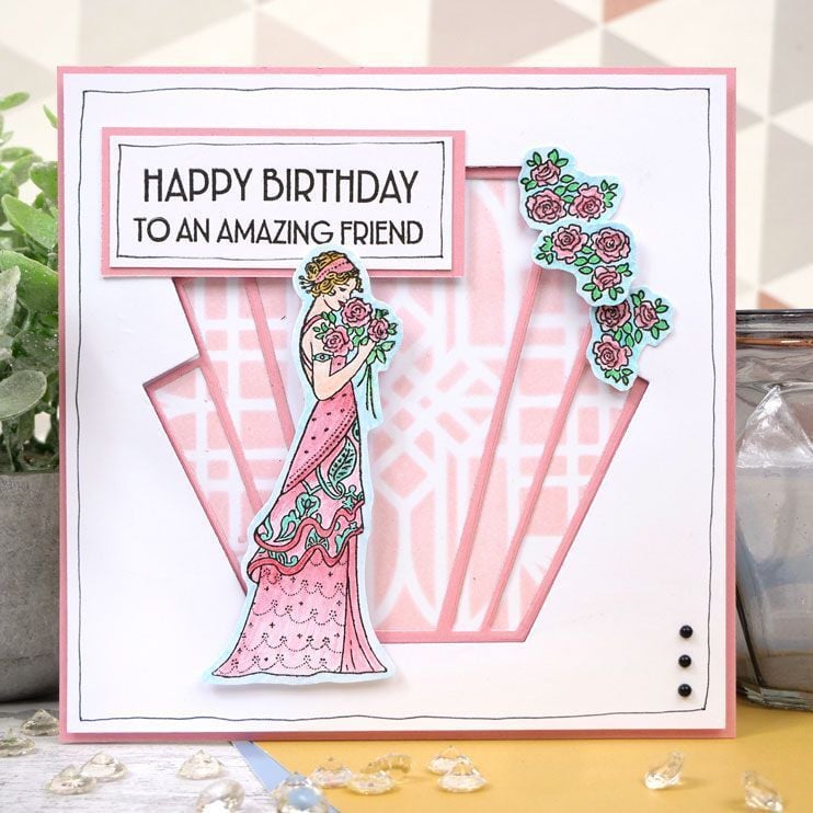 Hunkydory Crafts For The Love Of Masks - Exquisite Art Deco Background