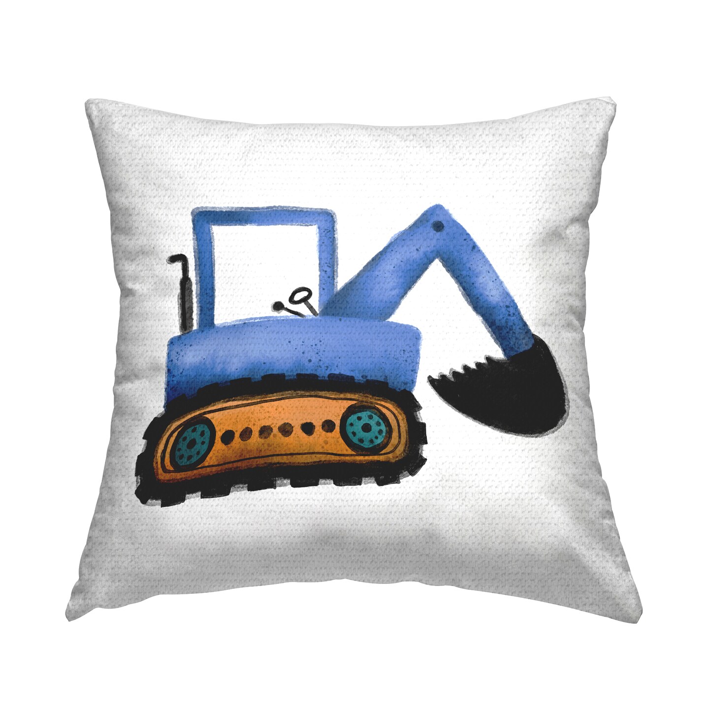 Stupell Industries Blue Construction Excavator Vehicle Outdoor Printed Pillow