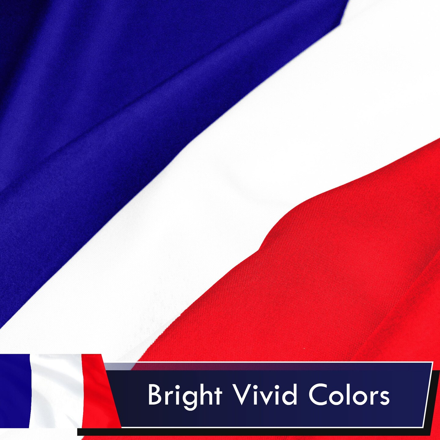 France (French) Flag 75D Printed Polyester 3x5 Ft