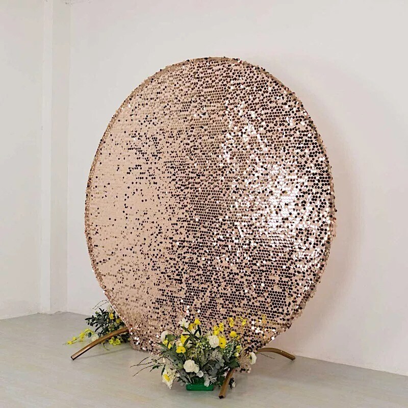 7.5 ft BLUSH Sparkly Big Payette Sequin Backdrop STAND COVER