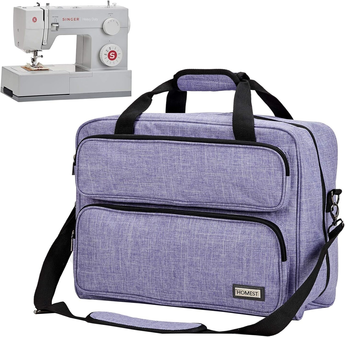 Sewing Machine Carrying Case, Universal Tote Bag with Shoulder Strap Compatible with Most Standard Singer, Brother, Janome, Purple (Patent Design)