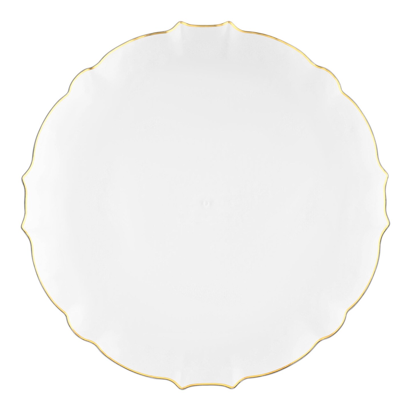 Clear with Gold Rim Round Lotus Plastic Appetizer/Salad Plates (7.5&#x22;)