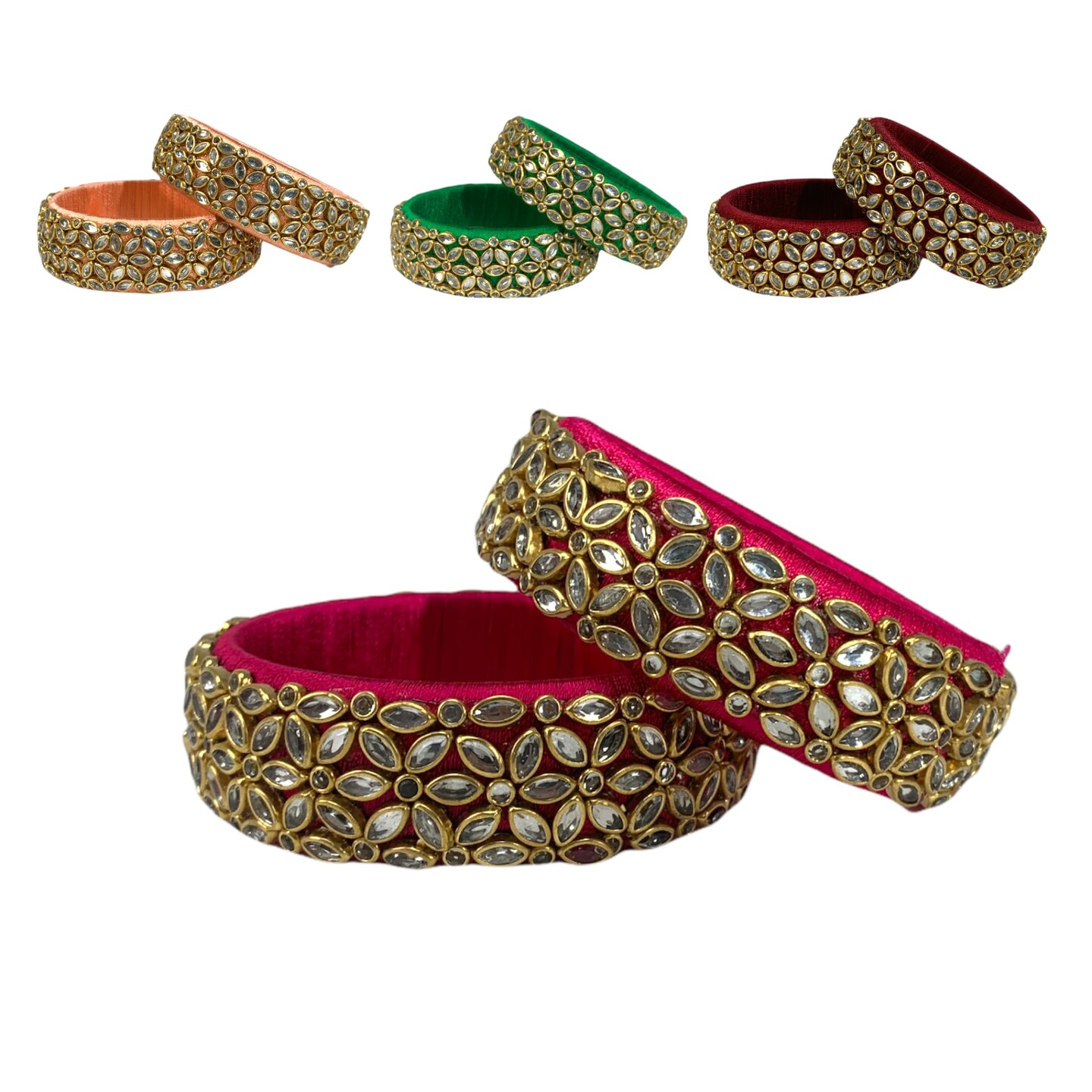 Indian Silk Thread Bangles for Women Traditional Kundan Bracelet Return Gifts Indian Bridal Set Thread Bangle Hippie Jewelry Bollywood Bracelet Gift for Her