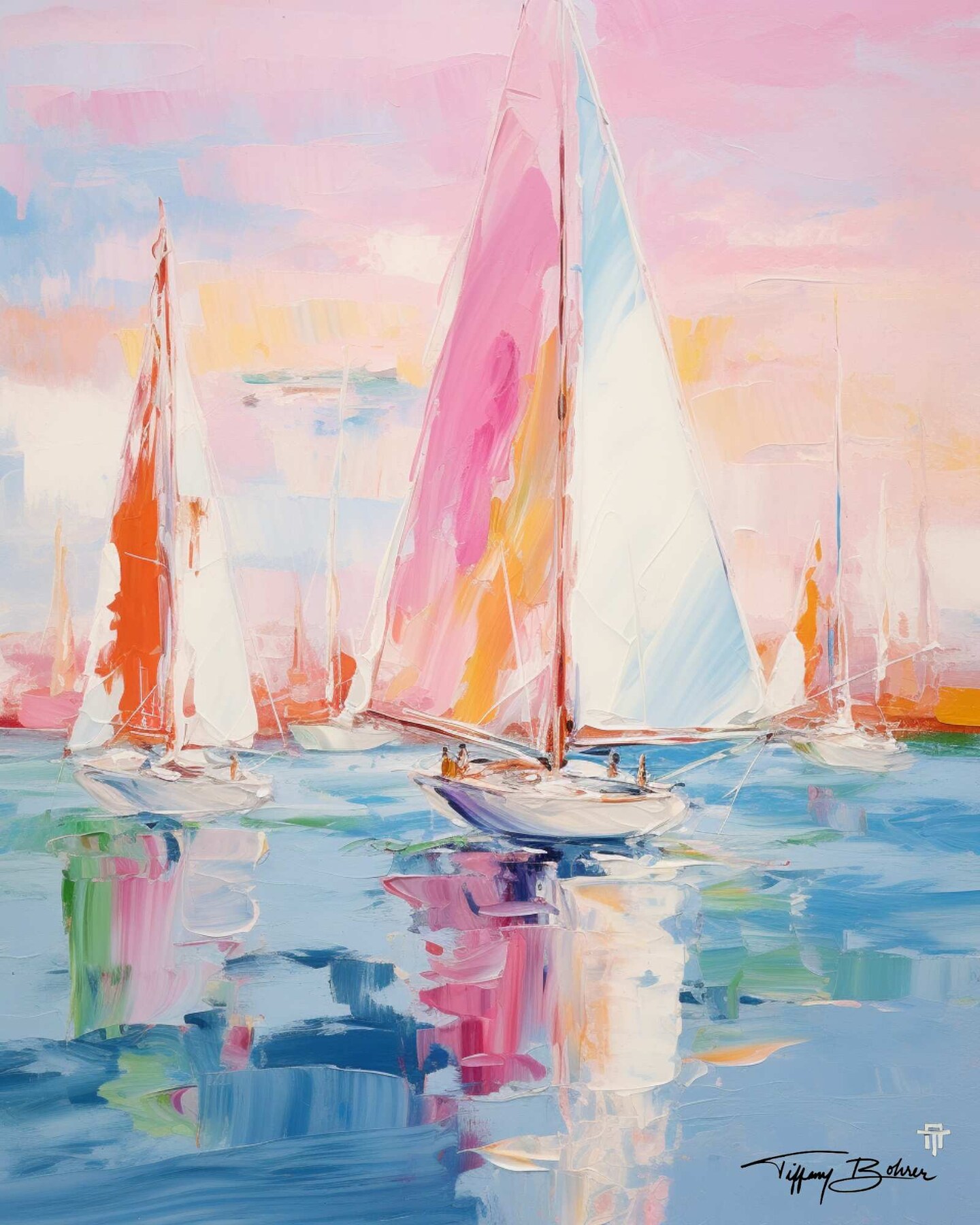 Yachtclub Summer - Giclee Fine Art Print on Heavy Fine Art Paper - Original Art by Tiffany Bohrer, Tipsy Artist