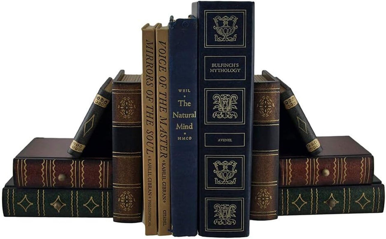 Classic Wooden Book Bookends Library Hidden Drawers Vintage Cool Creative Unique Decorative Books Support Shelves Desk Organizer