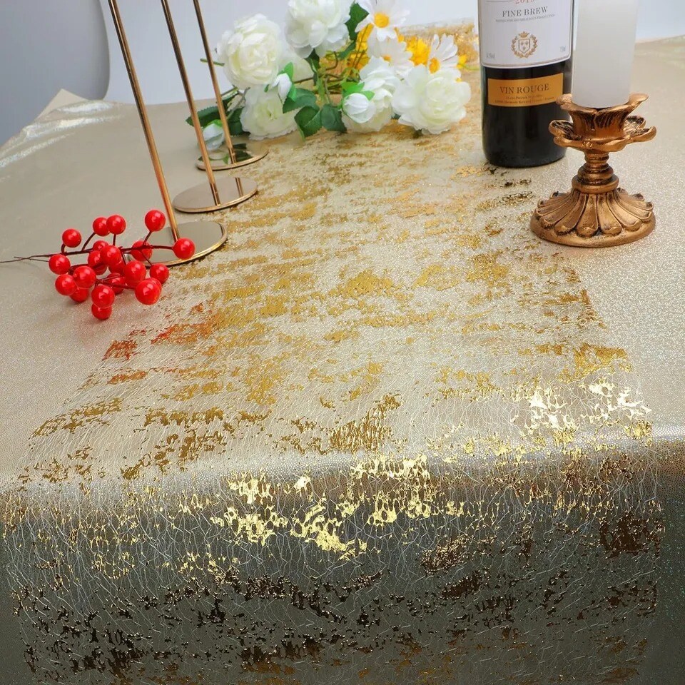 Metallic Mesh Polyester Table Runner