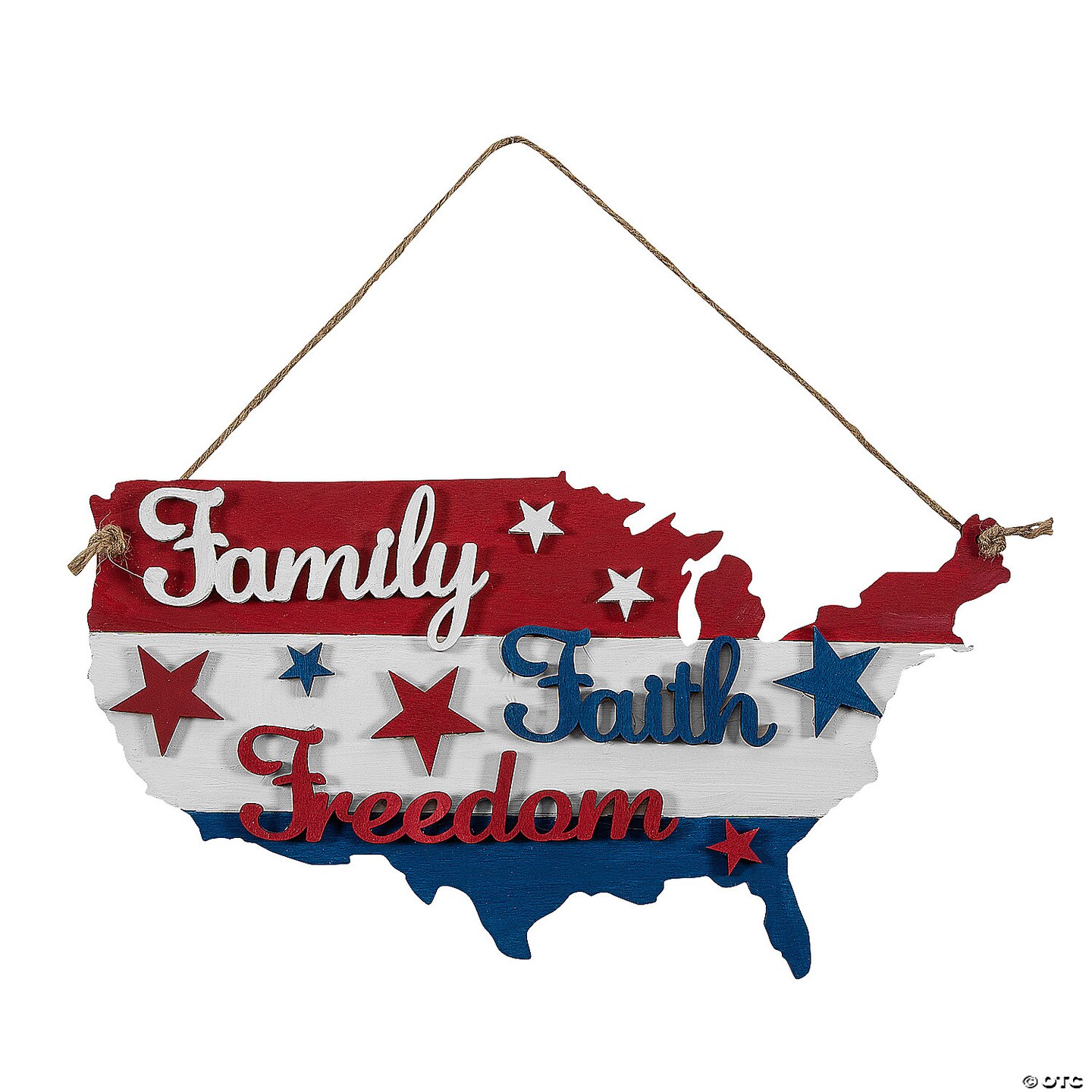 DIY Unfinished Wood Faith Family Freedom Door Sign - Makes 1