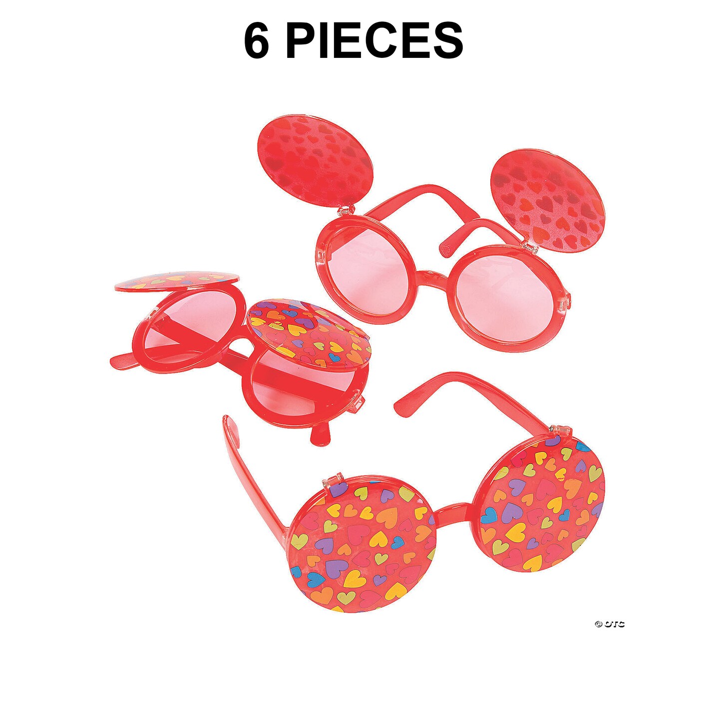 Kids Flip-Up Valentine Hearts Sunglasses - 6 Pc.