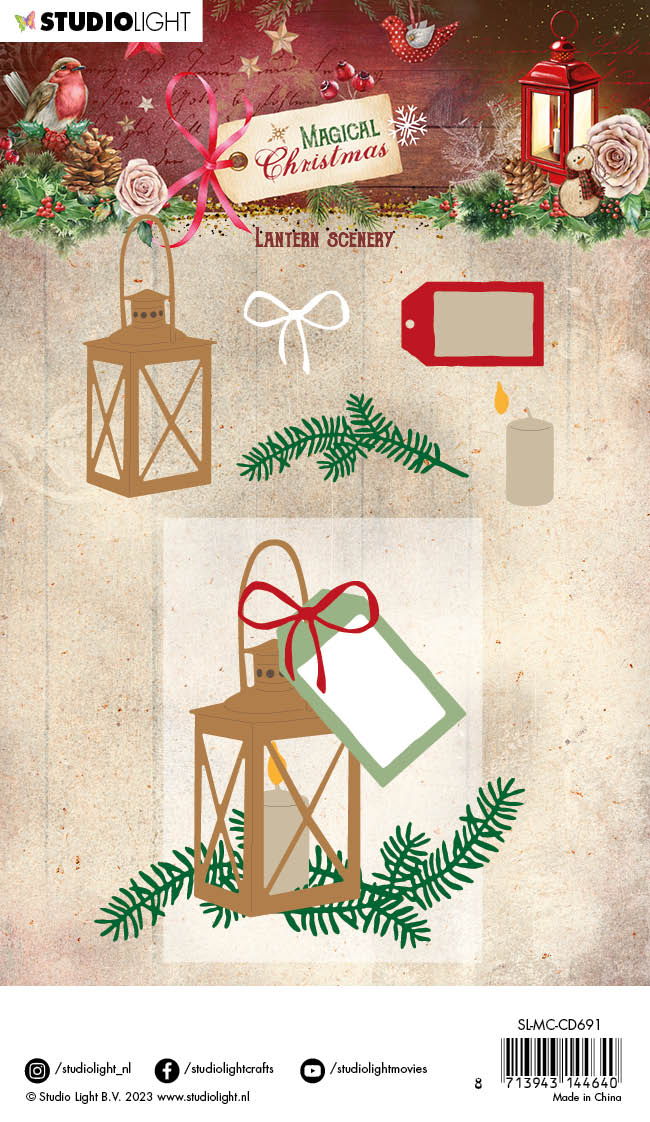 Studio Light SL Cutting Die Lantern Scenery Magical Christmas 96x141x1mm 7 PC nr.691
