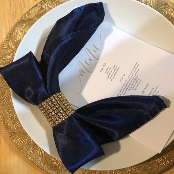 20-Pieces Diamond Rhinestone Mesh Napkin Rings