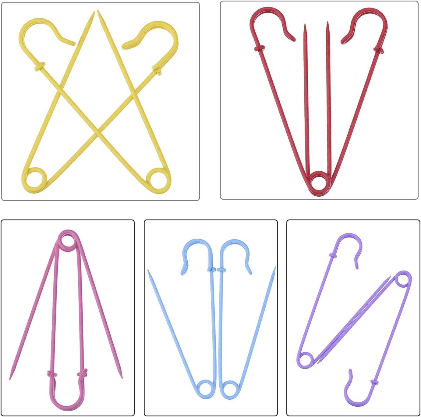Steel Safety Pins Blanket Pins 4 Inch Extra Large, 5 Colors 10 Pieces