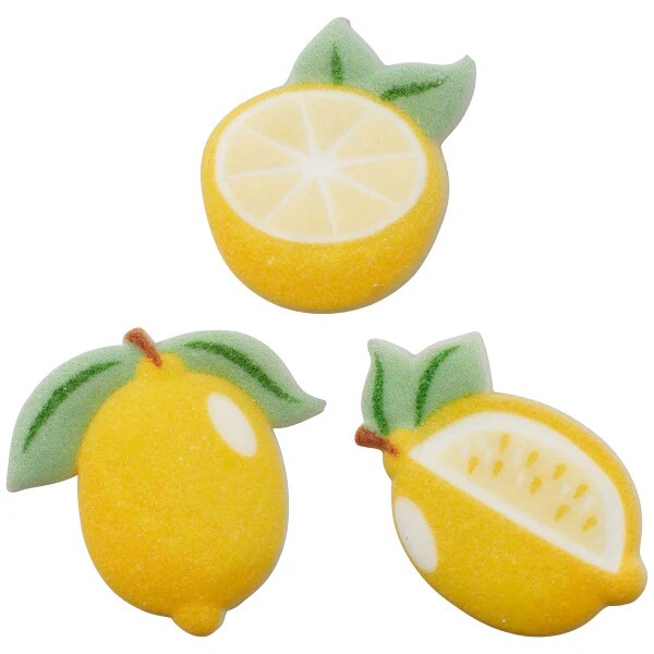 Lemons Dec-Ons Sugar Edible Decorations Cupcake toppers 135 per order