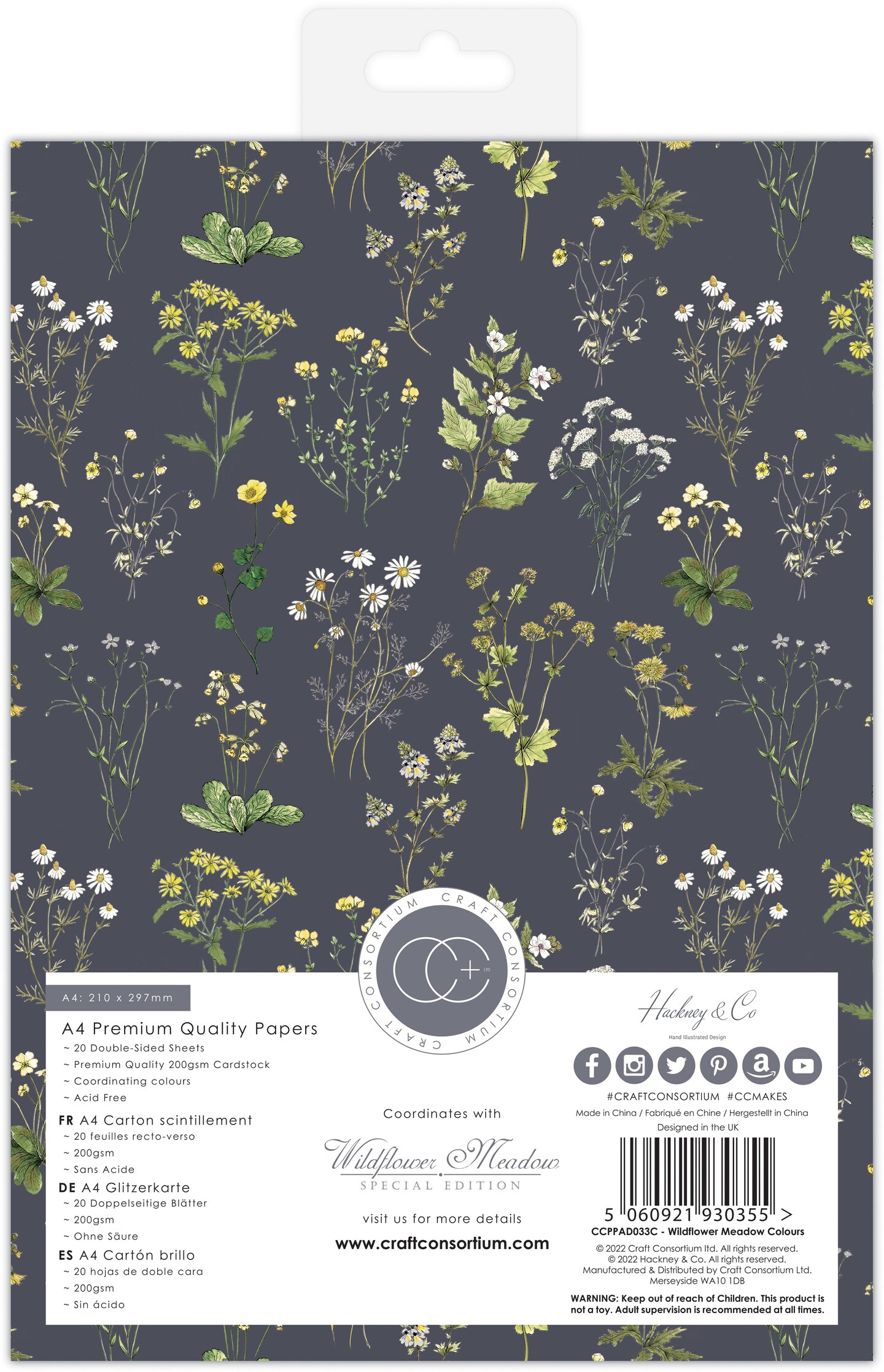 Craft Consortium Wildflower Meadow - SE - A4 Pad, Model: ES-CCPPAD033C ...