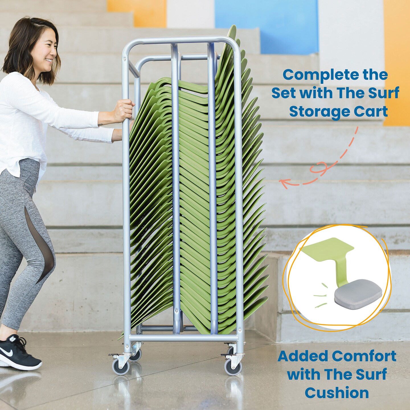 The Surf Portable Lap Desk, Kids Floor Desk, One-Piece Writing Table, Flexible Seating, 10-Pack