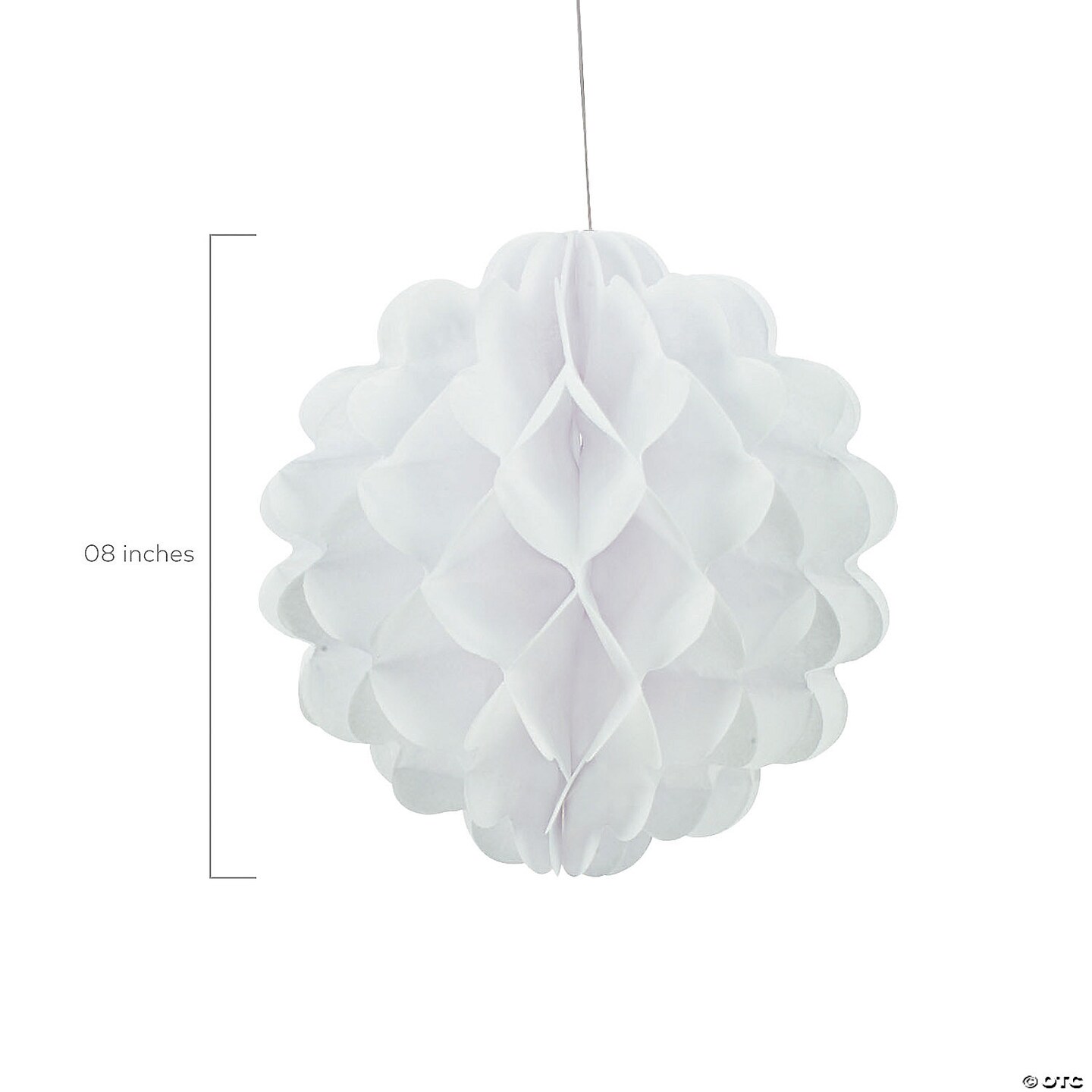 8&#x22; White Hanging Honeycomb Tissue Paper Balls - 12 Pc.
