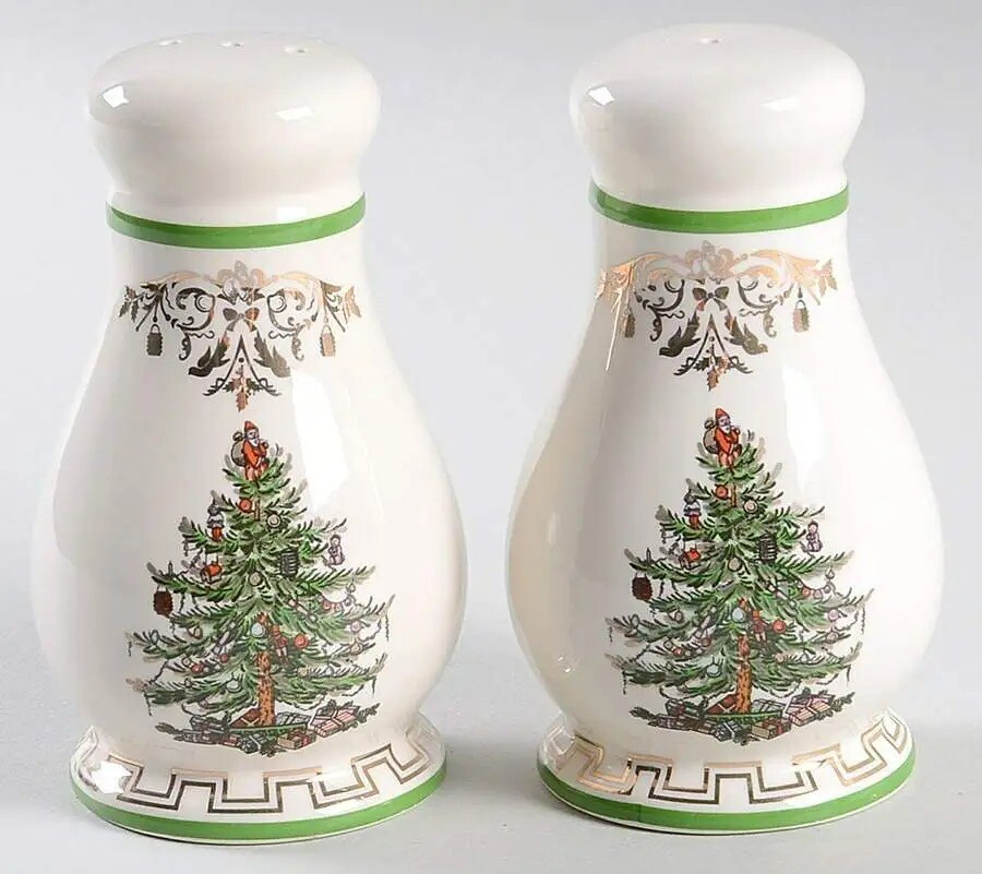 Spode Christmas Tree Gold Collection Salt Pepper Shaker, 4 Inch