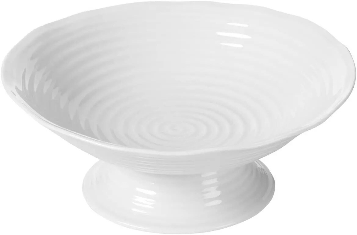 Portmeirion Sophie Conran White Porcelain Footed Comport, 9 Inch, Serving Dish