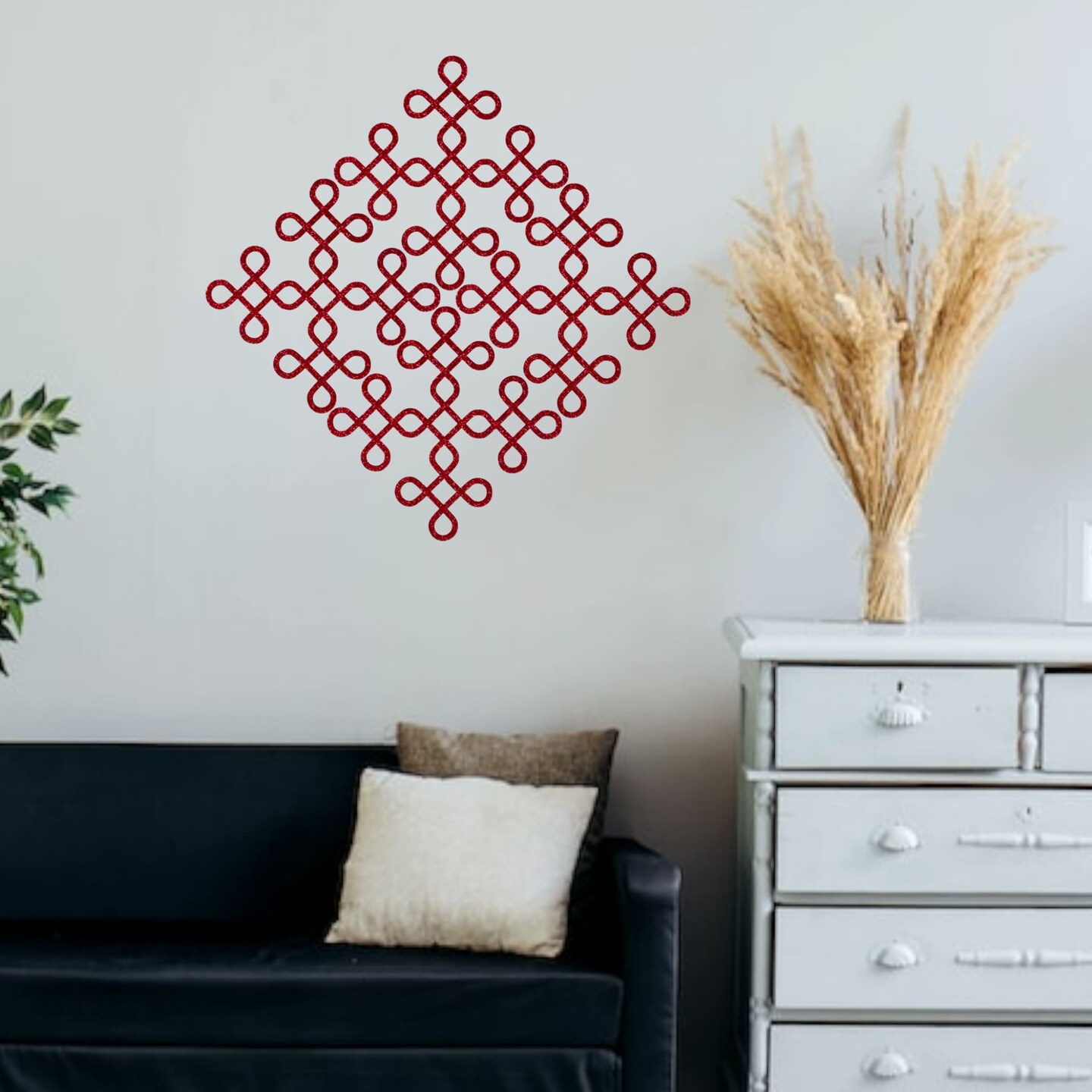Traditional Muggu Kolam Cutout Diy Indian Backdrop Wall Decoration Stickers Puja Mandir Item Religious Cutout for Spiritual Home Styling Housewarming Gift