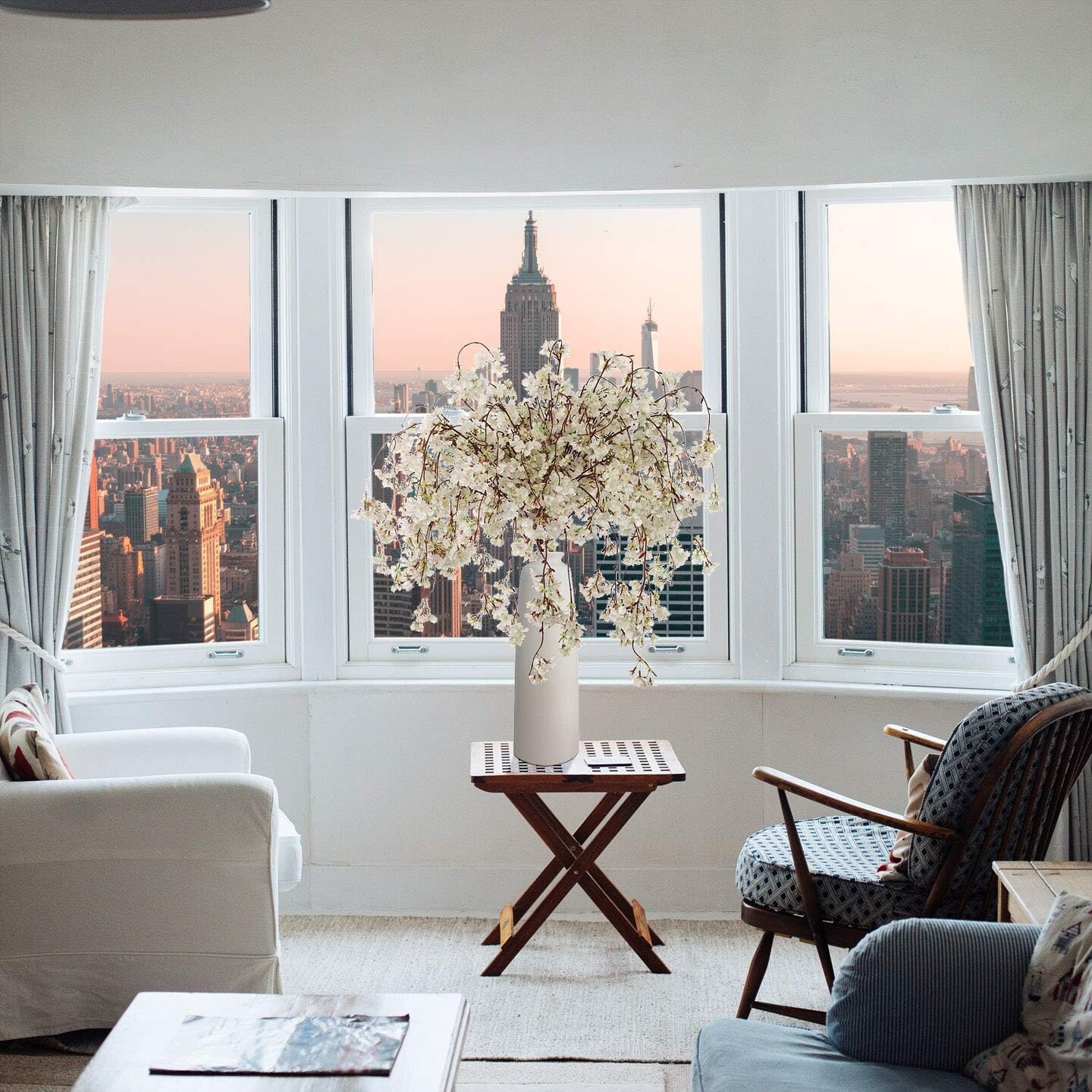 Elegant Floral Charm 60-Inch Hanging Cherry Blossom - Beautiful Artificial Flower Garland for Home and Event Decorations - Enhance Your Space with Captivating Blossoms, Floral Home by Artificial Flowers