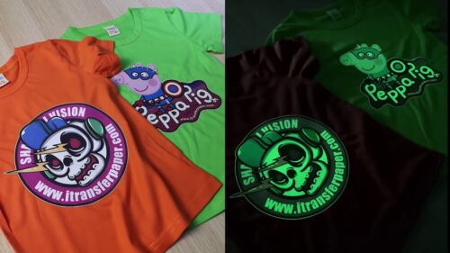 Heat Transfer Paper for Dark T Shirts (5 Sheets, 8.5x11'') GLOW IN THE DARK GREEN Iron on Transfers Paper Printable Heat Transfer Vinyl for Inkjet Printer