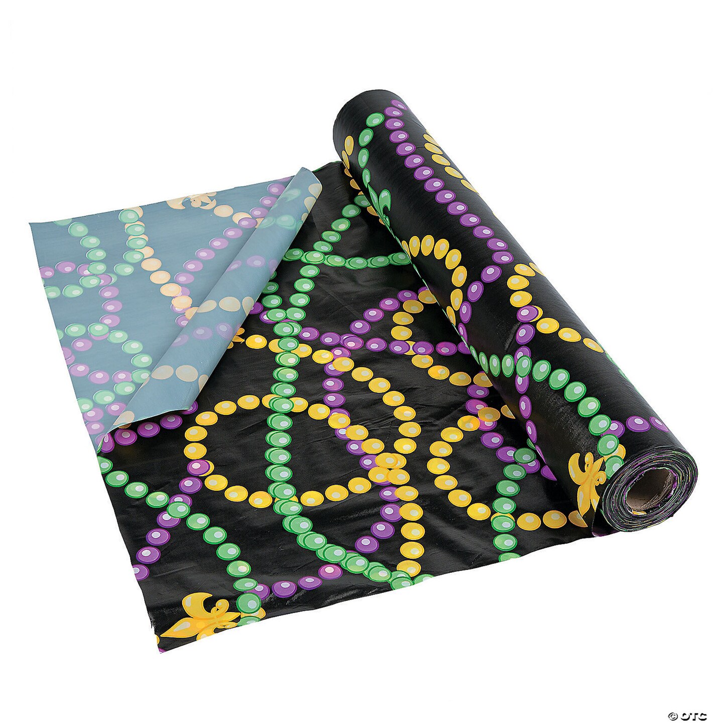 Mardi Gras Beads Plastic Tablecloth Roll 40&#x22; x 100 ft.