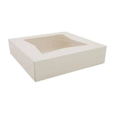 9 x 9 x 2.5&#x22; White Bakery Boxes with Window Pastry Boxes for Cakes, Cookies and Desserts