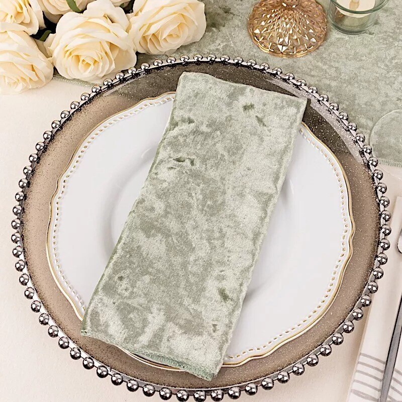 5-Pieces Crushed Velvet Dinner Napkins