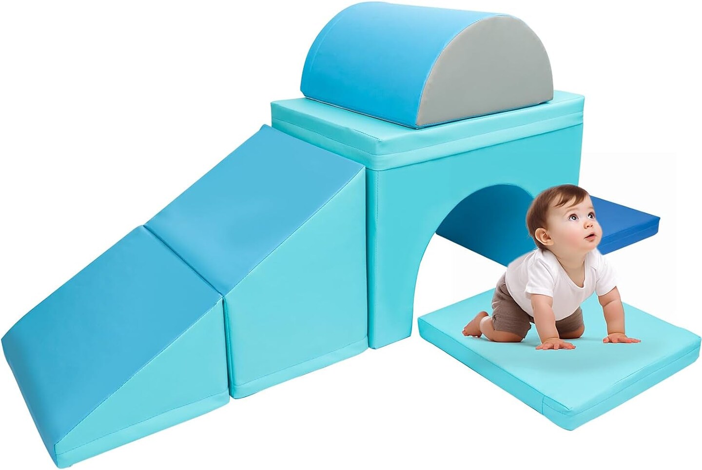 Foam Climbing Toys for Toddlers 1 3 Climb and Crawl Activity Playset Soft Zone Climbing Blocks for Toddlers Crawling and Sliding Indoor Crawling Gym Equipment for Toddler Light Blue Michaels