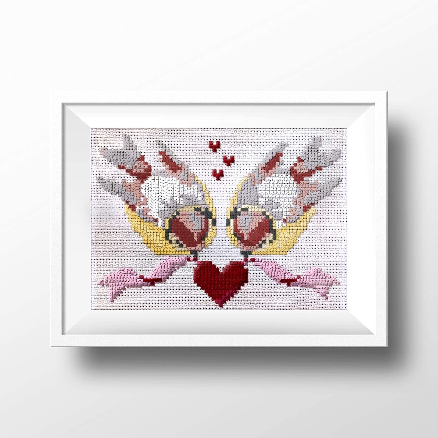 Needlepoint Kits For Adult Beginner Hearts and Birds Embroidery Starter Kit
