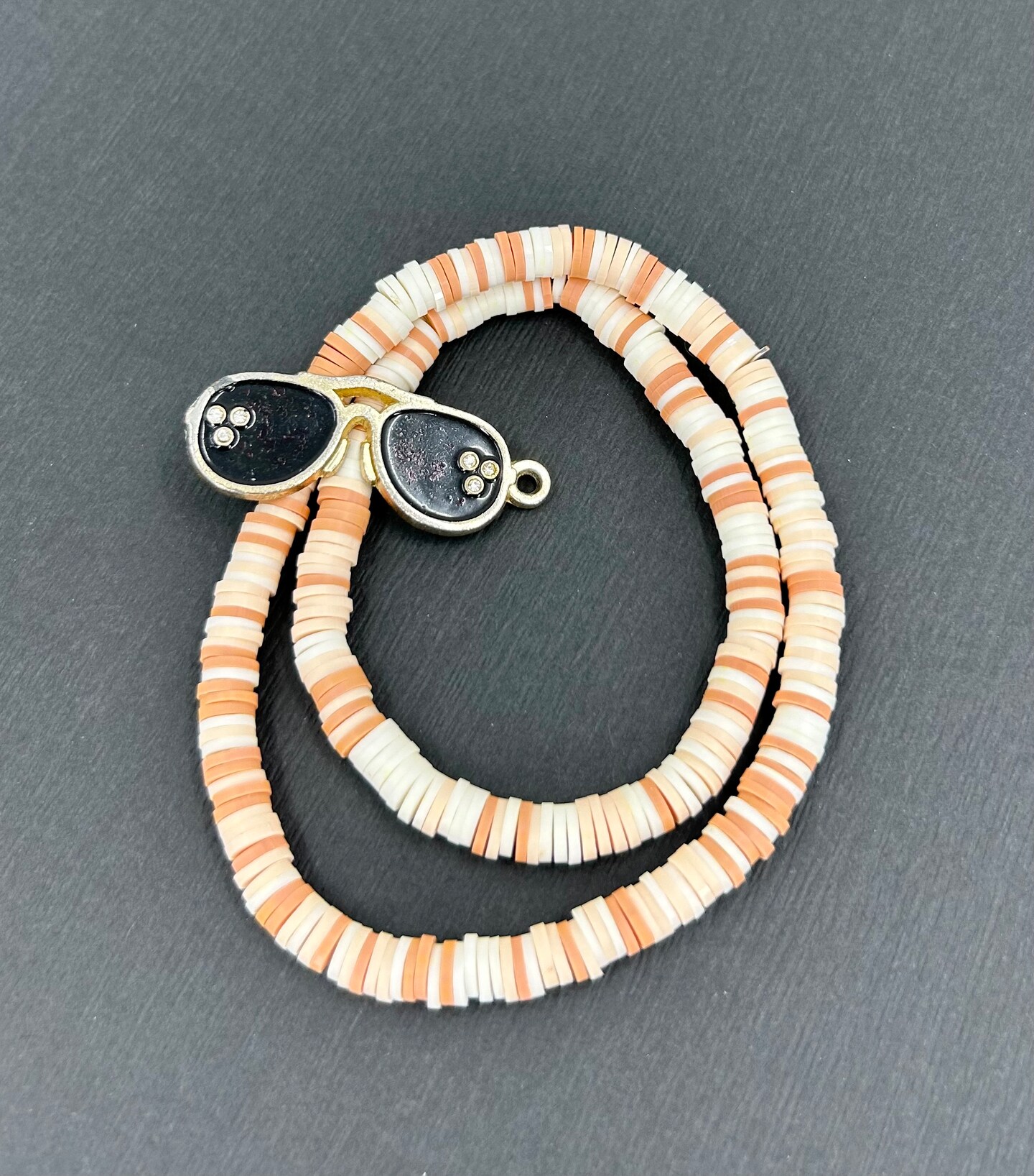 Copy-Beige, Peach, Cream, and White Heishi Clay BRACELETS by RML