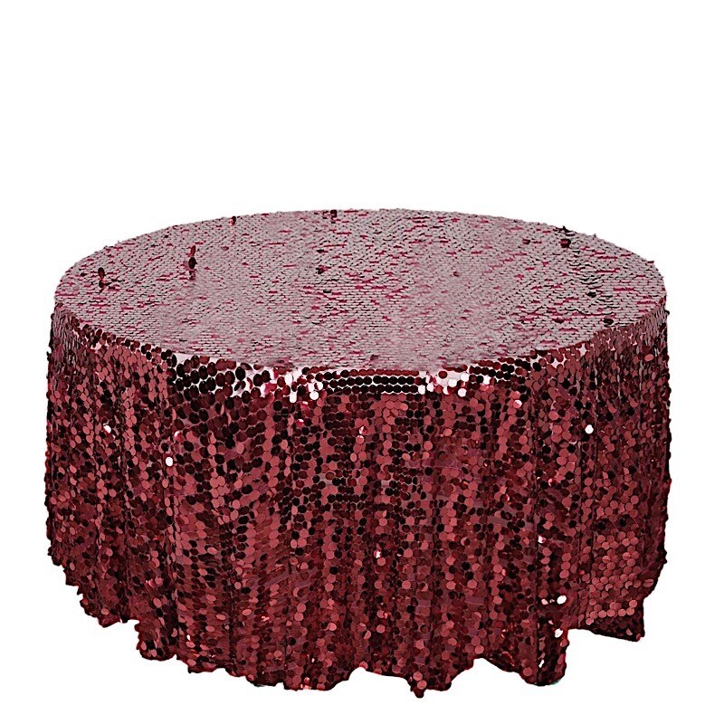 120&#x22; Large Payette Sequin Round Tablecloth