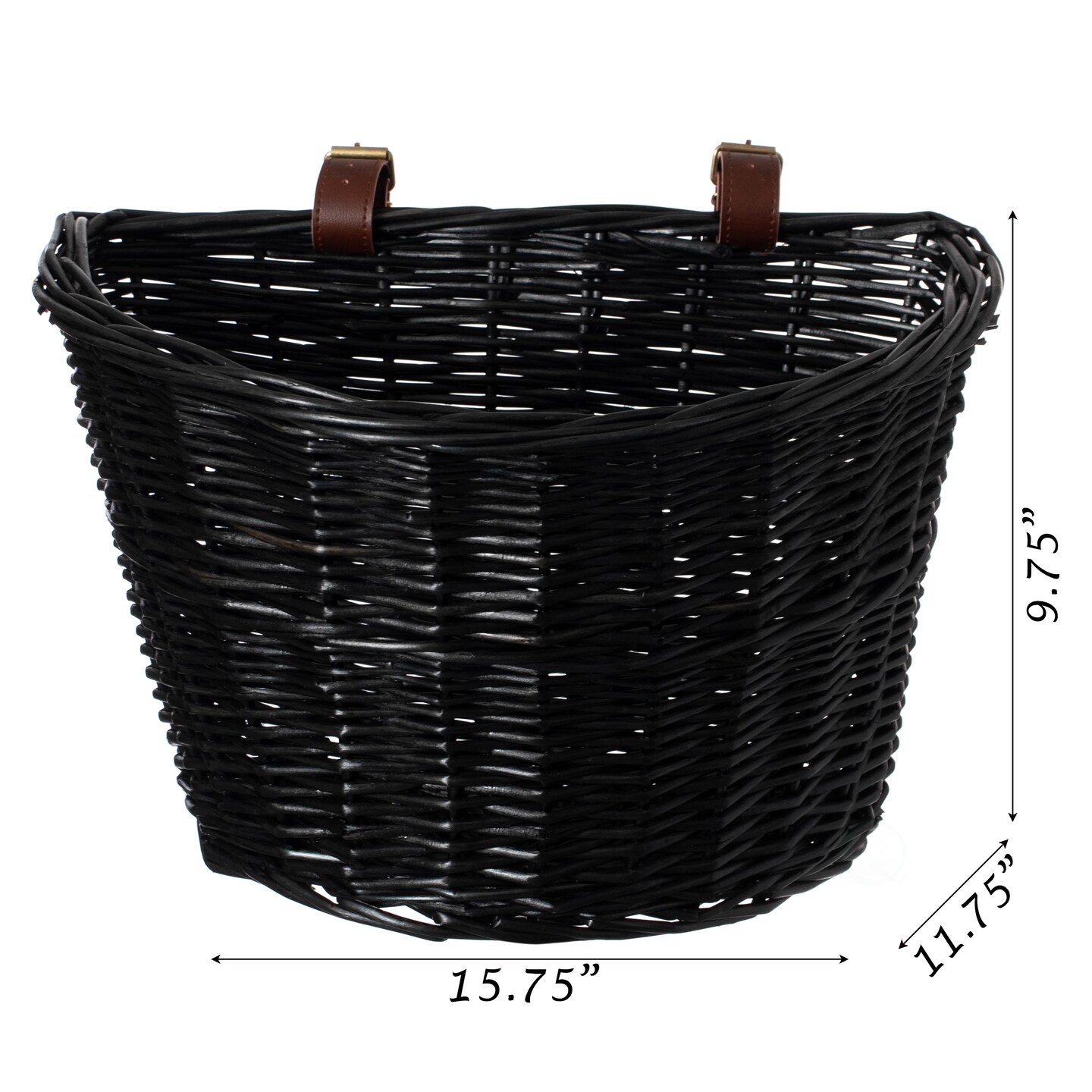 Wicker Front Cargo Bike Basket - Perfect for Riders of All Ages and Genders - for Beach Cruiser, Stationary Bike, E-bike, or Road Bike with Stylish Faux Leather Straps