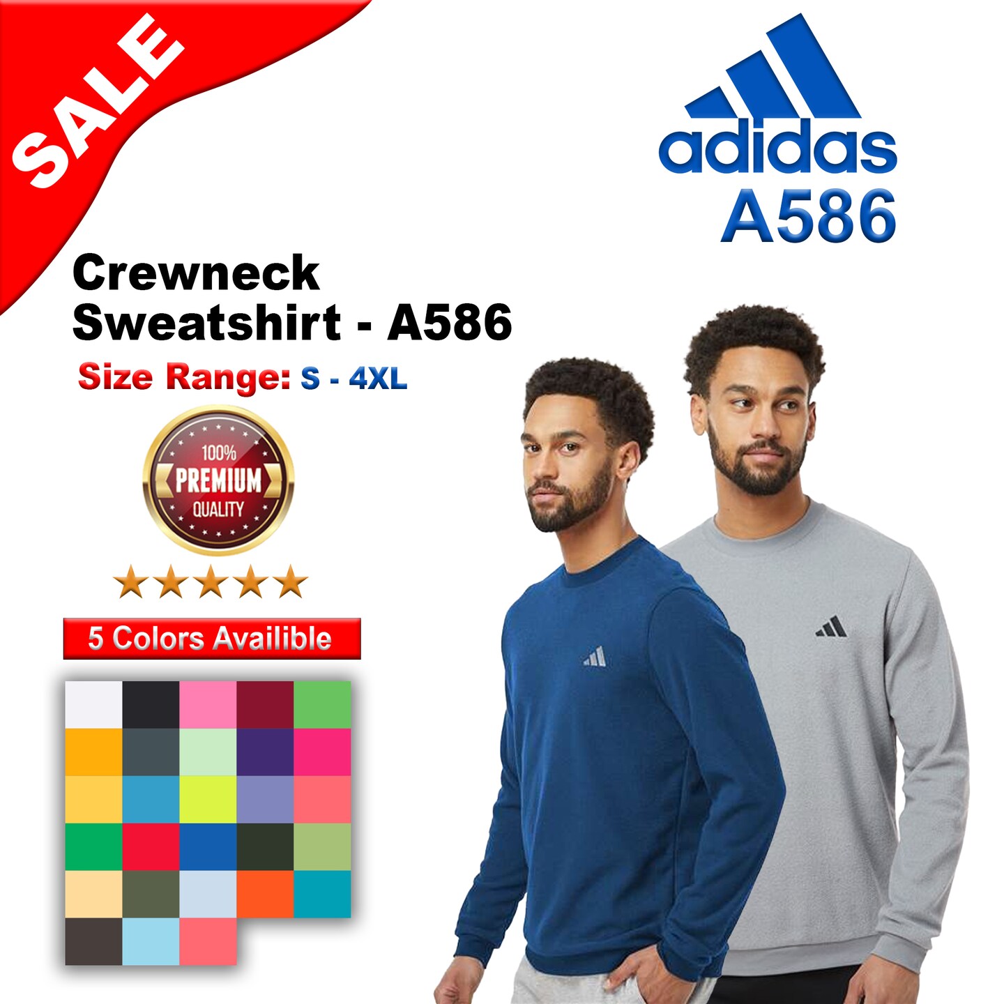 Adidas&#xAE; Crewneck Long Sleeve Sweatshirt