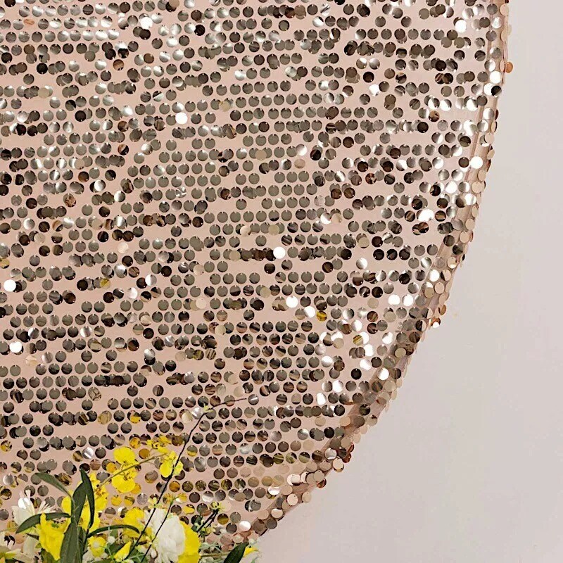 7.5 ft BLUSH Sparkly Big Payette Sequin Backdrop STAND COVER