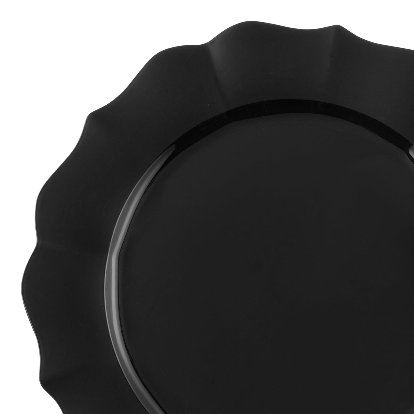 Black Round Lotus Plastic Appetizer/Salad Plates - 7.5" (120 Plates)
