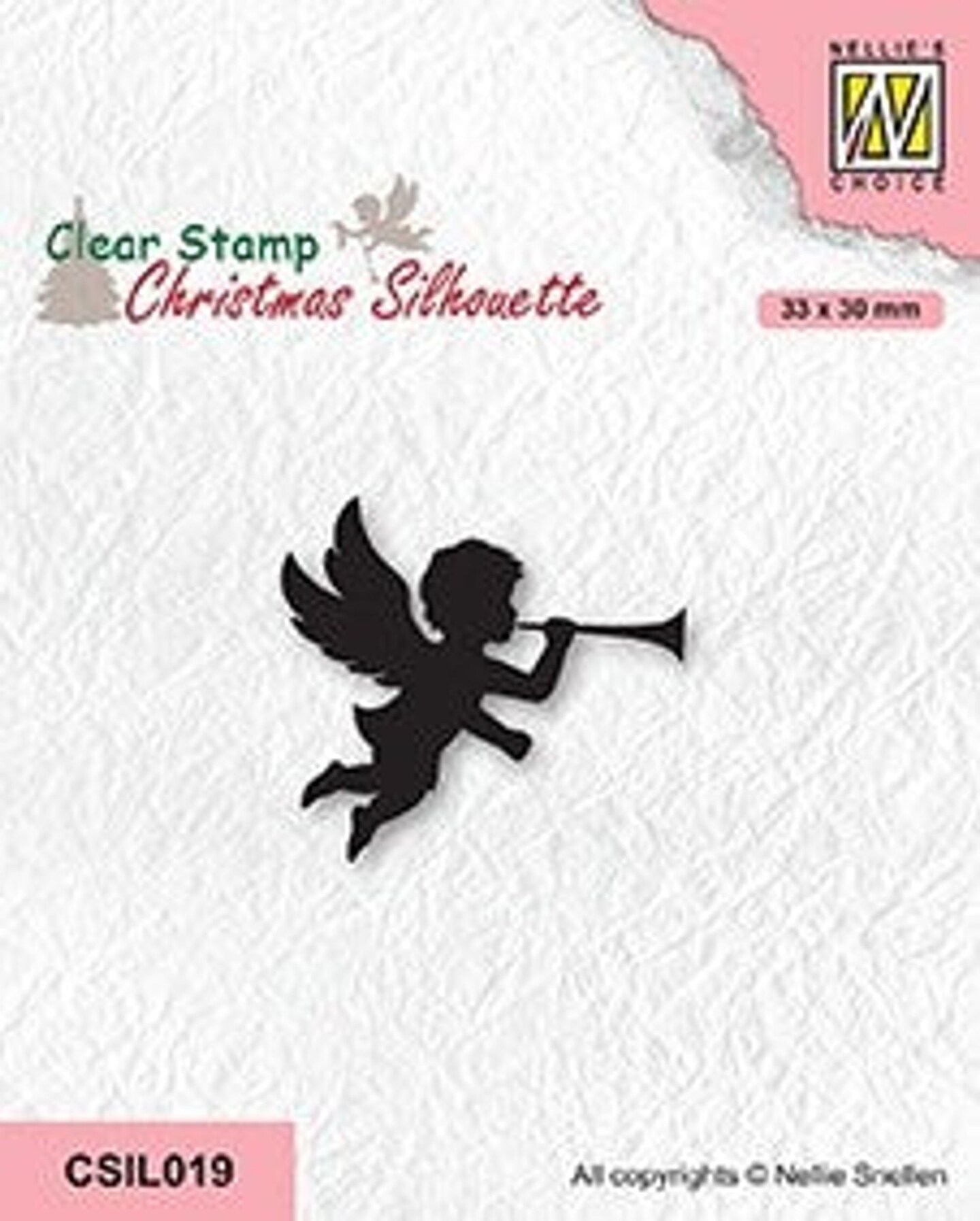 Nellie&#x27;s Choice  Clear Stamp Christmas Silhouette - Angel With Trumpet