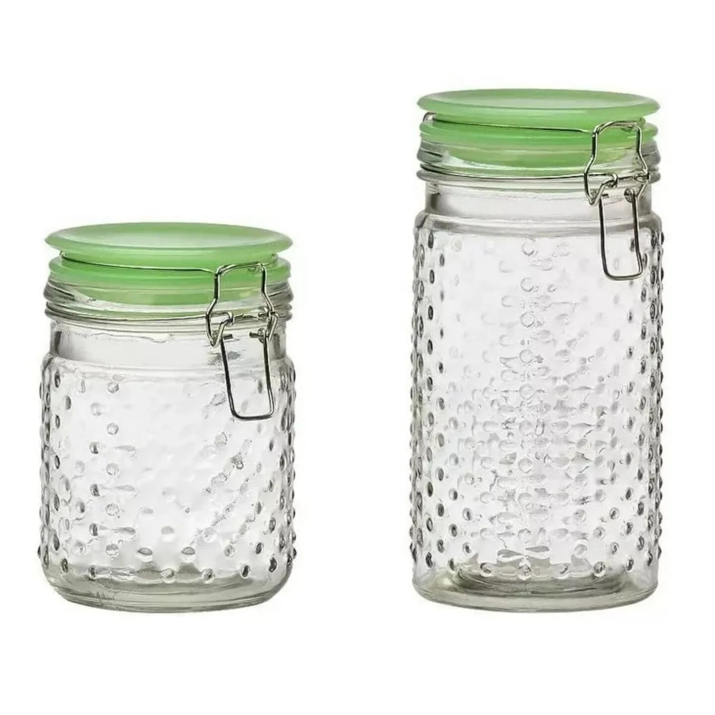 Amici Home Emma Jade Hobnail Collection Glass Jar, 24 and 36 Oz, Set of 2