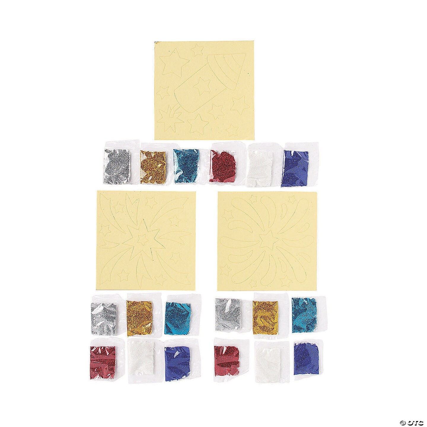 Patriotic Glitter Art Pictures - 12 Pc.