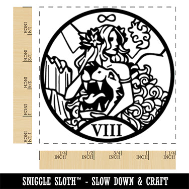Strength Tarot Major Arcana Square Rubber Stamp for Stamping Crafting