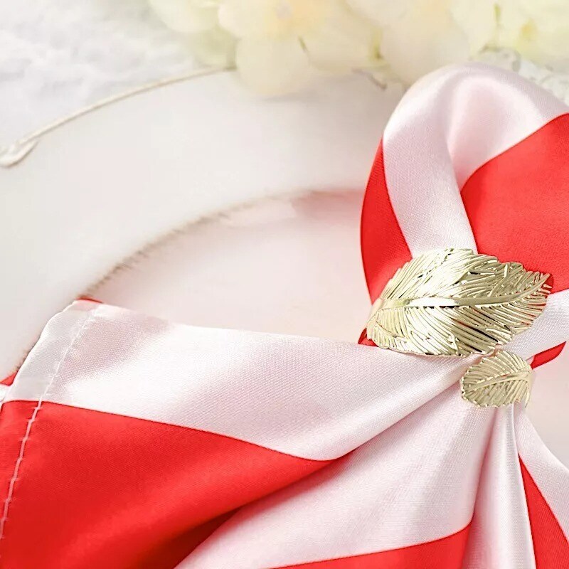 5 RED WHITE 20x20&#x22; Stripes Satin Table Napkins