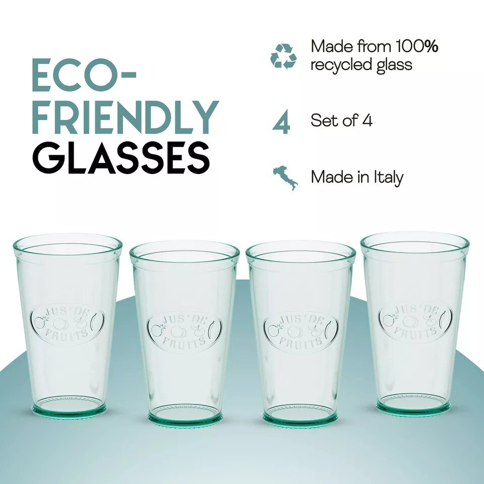 Set of (4) Jus de Fruits Drinking Glass, 11 Oz by Amici Home