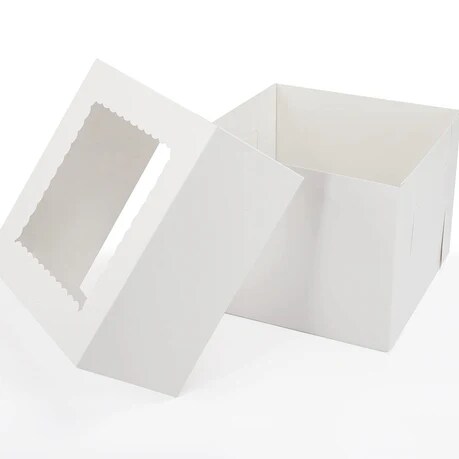 10 x 10 x 8&#x22; White Bakery Boxes with Window Pastry Boxes for Cakes, Cookies and Desserts